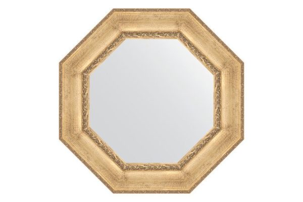 Зеркало настенное в багетной раме EVOFORM Octagon BY 3671, состаренное серебро с орнаментом 72х72 см
