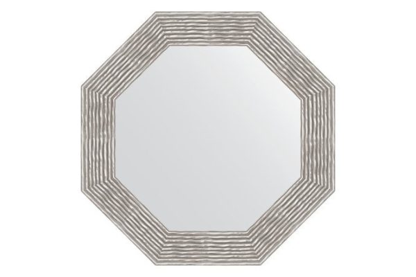 Зеркало настенное в багетной раме EVOFORM Octagon BY 3809, волна хром 66.6х66.6 см