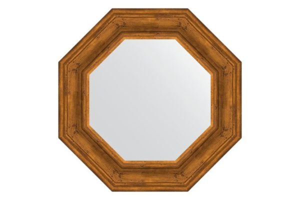 Зеркало настенное в багетной раме EVOFORM Octagon BY 3823, травленая бронза 59.2х59.2 см