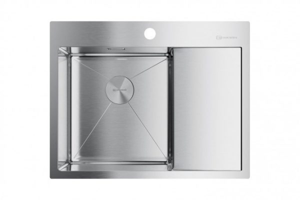 Мойка врезная с крылом OMOIKIRI Akisame 65-IN-L 4973058, нержавеющая сталь 65х51х20 см