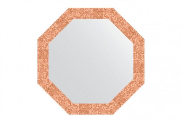 Зеркало настенное в багетной раме EVOFORM Octagon BY 7307, соты медь 67х67 см