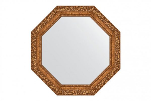 Зеркало настенное в багетной раме EVOFORM Octagon BY 7333, виньетка бронзовая 70х70 см