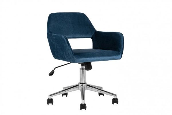 Стул офисный Ross Chrome Velvet Dark Blue