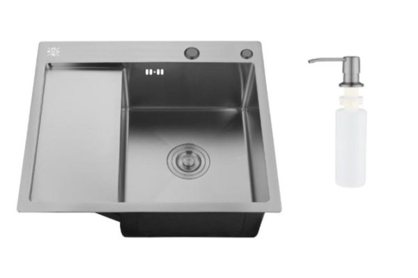 Мойка врезная с дозатором и крылом РМС MRK 5851BL-R 58х51х18 см