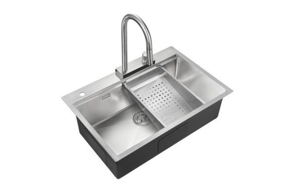 Мойка врезная со смесителем MILACIO Steel Denia 75 MC.77420 50х75х22.5 см