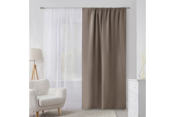 Штора Camellia 180х275 см, 1 шт., цвет бежевый