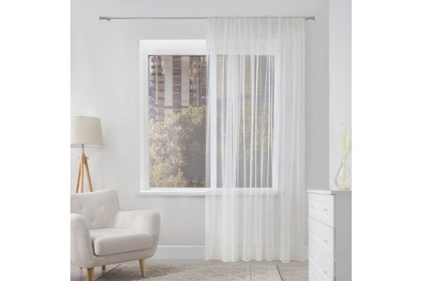 Тюль на ленте MICASA Alessa 300х280 см, 1 шт., цвет белый