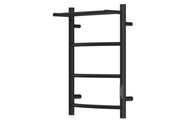 Полотенцесушитель электрический POINT Афина П3 с полкой, черный PN04846PB 43.2х60х25.1 см