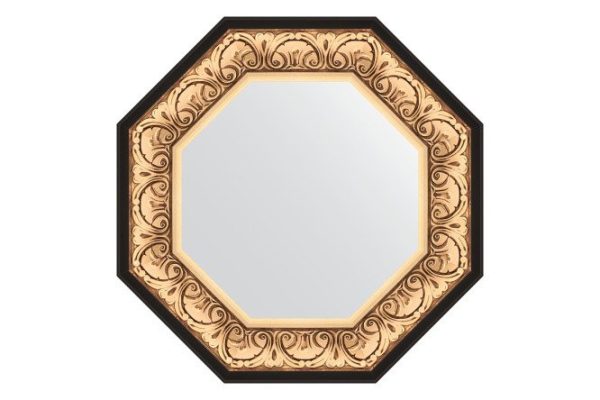 Зеркало настенное в багетной раме EVOFORM Octagon BY 3844, барокко золото 60.4х60.4 см
