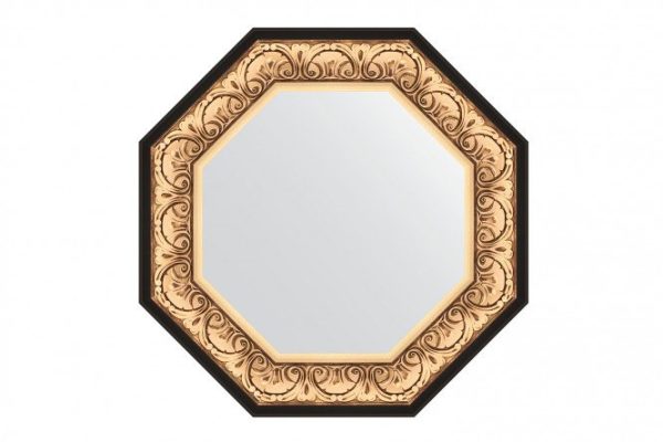 Зеркало настенное в багетной раме EVOFORM Octagon BY 7380, барокко золото 65х65 см