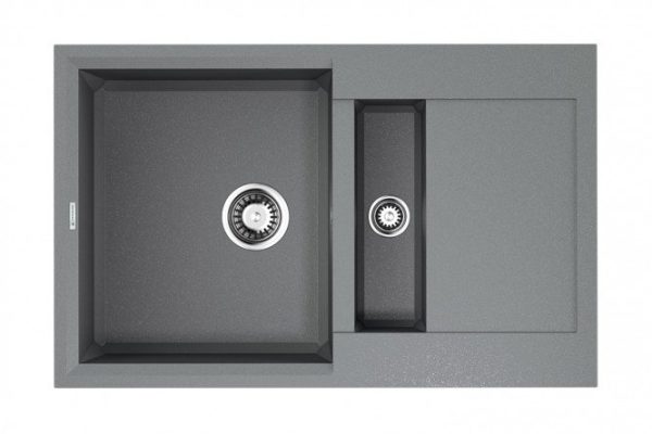 Мойка врезная с крылом OMOIKIRI Sakaime 78-2-GR 4993559, серый 78х50х22 см