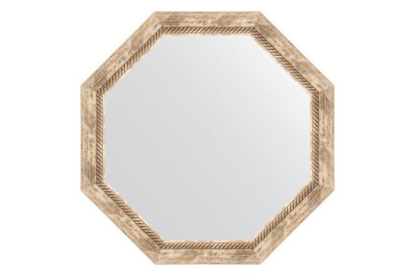 Зеркало настенное в багетной раме EVOFORM Octagon BY 3759, прованс с плетением 73.2х73.2 см