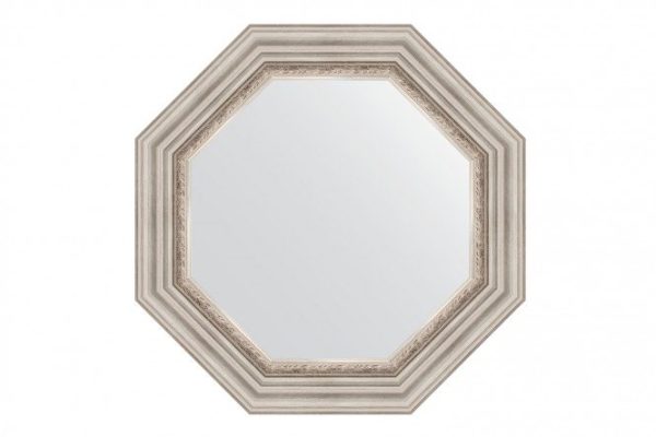 Зеркало настенное в багетной раме EVOFORM Octagon BY 7342, римское серебро 61х61 см