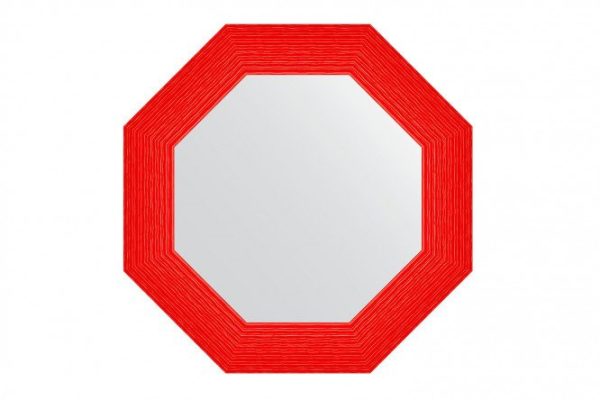 Зеркало настенное в багетной раме EVOFORM Octagon BY 7408, красная волна 61х61 см