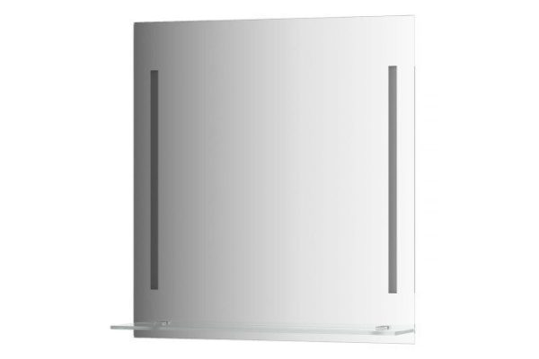 Зеркало настенное EVOFORM Ledline-S c полочкой и 2-мя встроенными LED-светильниками, BY 2163 70х75 см