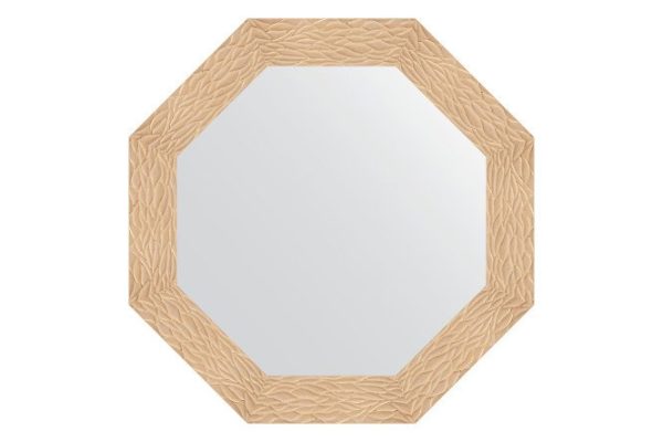 Зеркало настенное в багетной раме EVOFORM Octagon BY 3798, золотые дюны 76.6х76.6 см