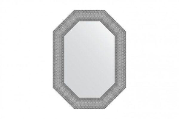 Зеркало настенное в багетной раме EVOFORM Polygon BY 7289, серебряная кольчуга 56х76 см