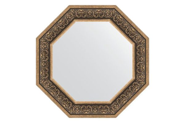 Зеркало настенное в багетной раме EVOFORM Octagon BY 3842, вензель серебряный 69.4х69.4 см