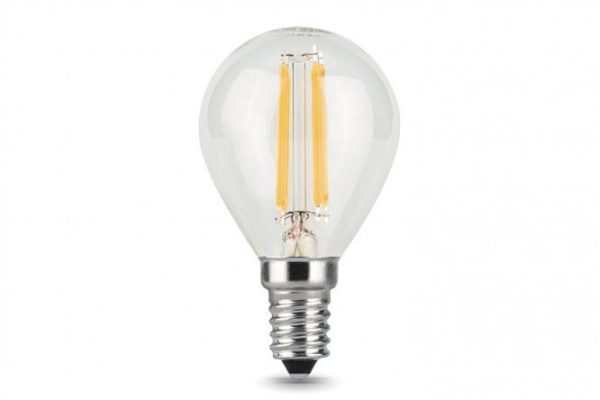 Лампа светодиодная Gauss Filament Шар 750lm 4100K 11W, E14, Холодный