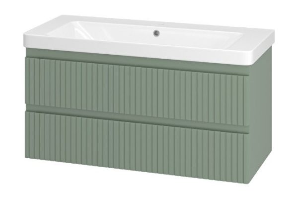 Тумба подвесная Victory 105 VIC-09105-0802Я с 2 ящиками 105 см, цвет каркаса зелёный, фасада зелёный