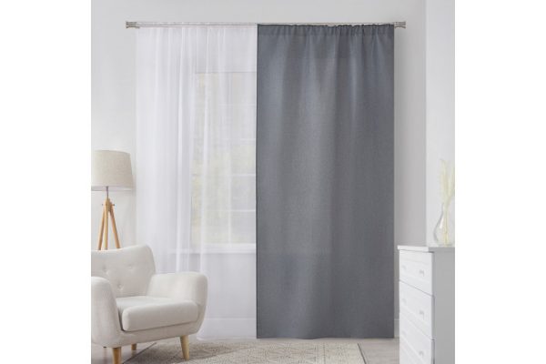 Штора на ленте MICASA Kosett 144х280 см, 1 шт., цвет серый