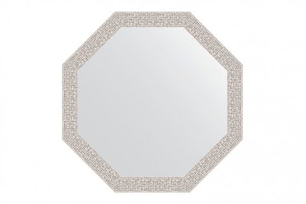 Зеркало настенное в багетной раме EVOFORM Octagon BY 3957, мозаика хром 53х53 см