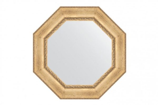 Зеркало настенное в багетной раме EVOFORM Octagon BY 7391, состаренное серебро с орнаментом 77х77 см