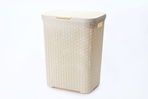 Корзина для белья с крышкой Ротанг 40 л 29.5x48.2x37.8 см, 40 л, Полипропилен