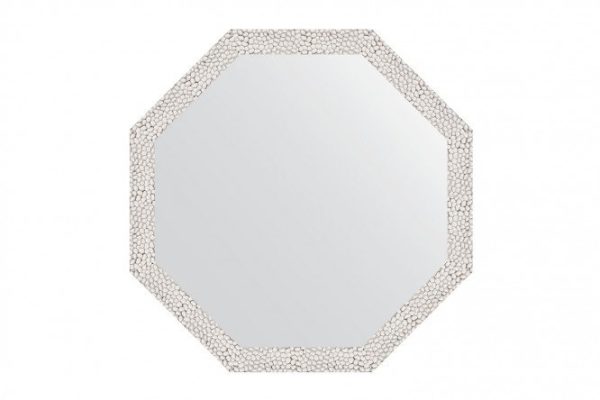 Зеркало настенное в багетной раме EVOFORM Octagon BY 3956, чеканка белая 63х63 см