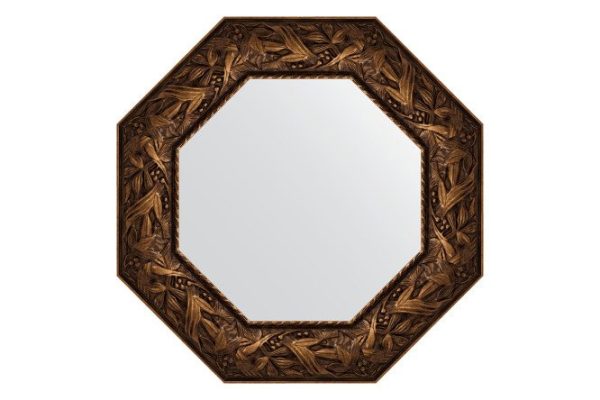 Зеркало настенное в багетной раме EVOFORM Octagon BY 3835, византия бронза 58.8х58.8 см