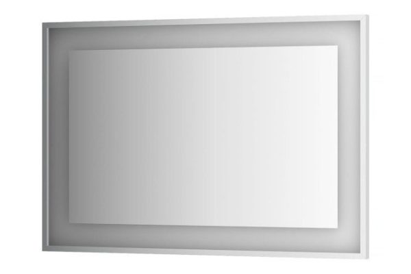 Зеркало настенное в багетной раме EVOFORM Ledside хром со встроенным LED-светильником, BY 2206 110х75 см