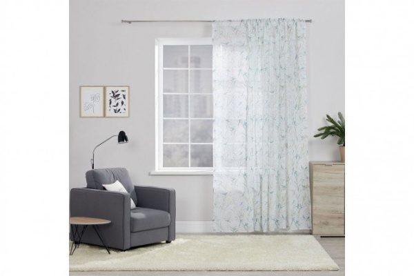 Тюль на ленте MICASA Lola 300х275 см, 1 шт., цвет белый, зелёный, голубой