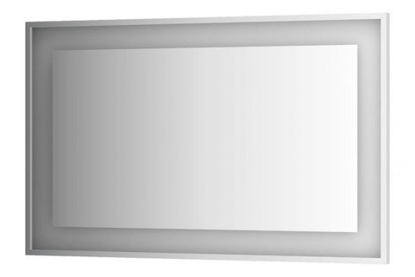 Зеркало настенное в багетной раме EVOFORM Ledside хром со встроенным LED-светильником, BY 2207 120х75 см