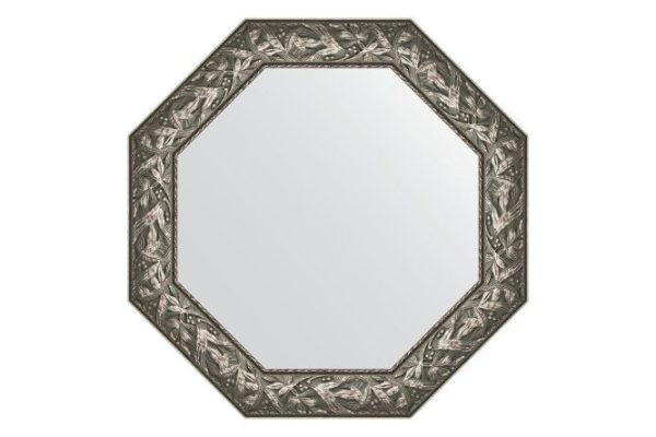 Зеркало настенное в багетной раме EVOFORM Octagon BY 3834, византия серебро 78.8х78.8 см