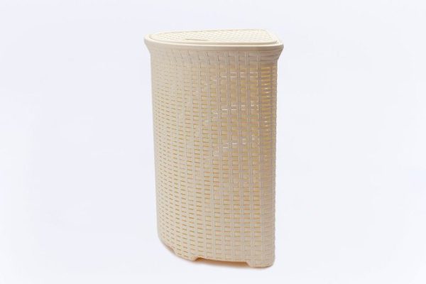 Корзина для белья с крышкой Ротанг 60 л 40.5x57x40.5 см, 60 л, Полипропилен