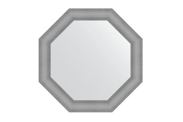 Зеркало настенное в багетной раме EVOFORM Octagon BY 3879, серебряная кольчуга 77х77 см