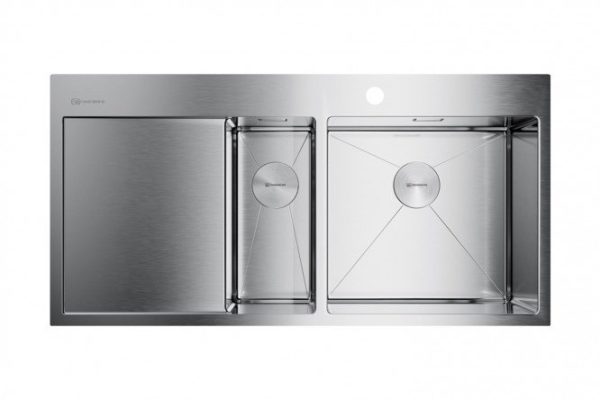 Мойка врезная с крылом OMOIKIRI Akisame 100-2-IN-R 4973547, нержавеющая сталь 100х51х20 см