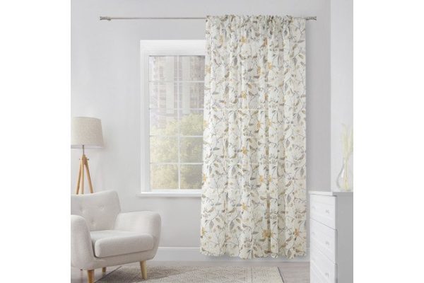 Тюль MICASA Agostina 300х275 см, 1 шт., цвет белый, жёлтый, серый