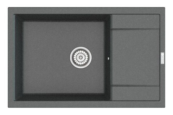 Мойка кухонная врезная с крылом POINT Велета 78 PN3002GR, графит 78х50х22 см