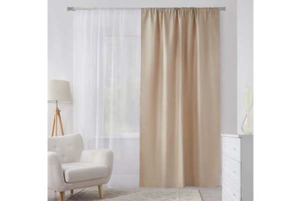 Штора Evie 150х260 см, 1 шт., цвет бежевый