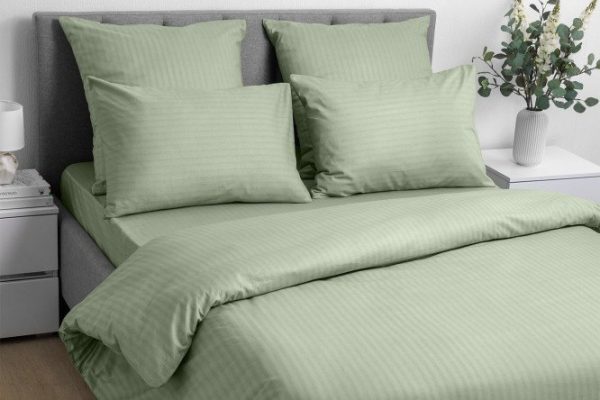 Комплект постельного белья Smoke Green Хлопок 148х215 см, 1,5 спальный