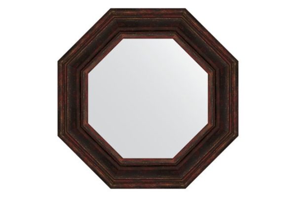 Зеркало настенное в багетной раме EVOFORM Octagon BY 3826, тёмный прованс 59.2х59.2 см