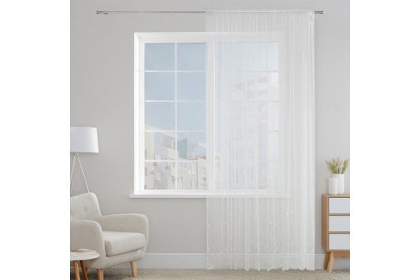 Тюль ESTUDI BLANCO Polly 300х280 см, 1 шт., цвет белый