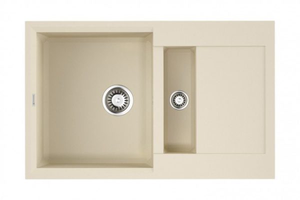 Мойка врезная с крылом OMOIKIRI Sakaime 78-2-BE 4993115, ваниль 78х50х22 см