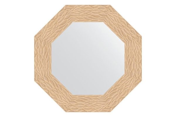 Зеркало настенное в багетной раме EVOFORM Octagon BY 3796, золотые дюны 56.6х56.6 см