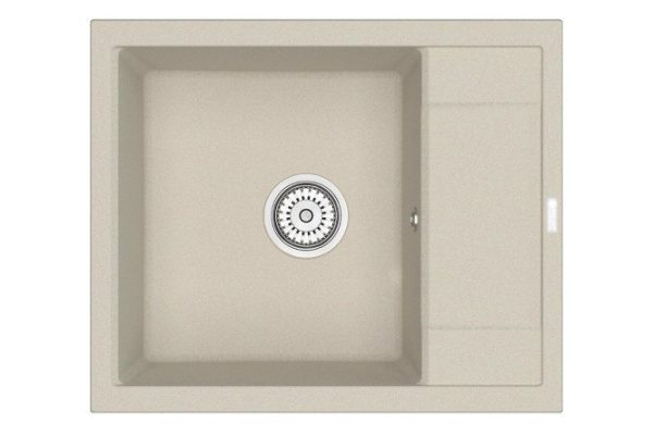 Мойка кухонная врезная с крылом POINT Римо 60 PN3010BG, светло-бежевый 60х50х22 см