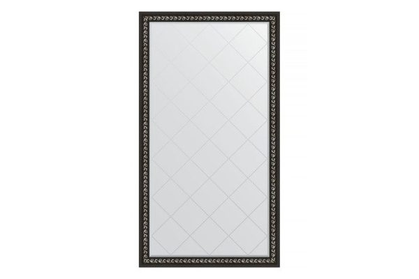Зеркало напольное с гравировкой в багетной раме EVOFORM BY 6348 чёрный ардеко 110х199 см