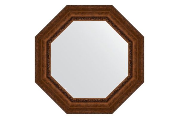 Зеркало настенное в багетной раме EVOFORM Octagon BY 3861, состаренная бронза с орнаментом 82.6х82.6 см