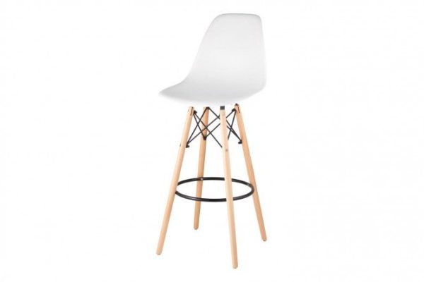 Барный стул Eames 46х120х54 см, цвет белый, светлый бук