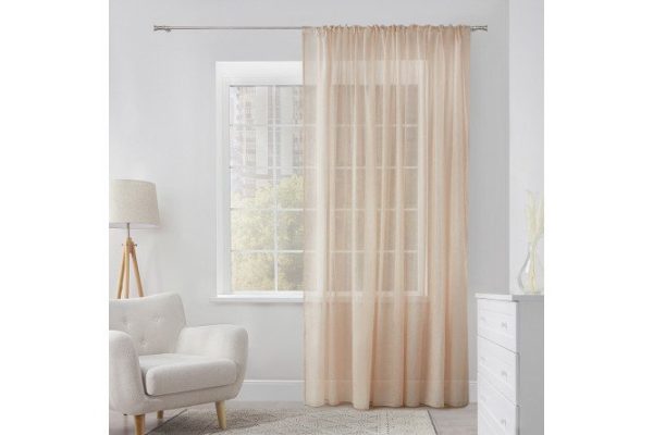 Тюль на ленте ESTUDI BLANCO Kelly 300х280 см, 1 шт., цвет бежевый